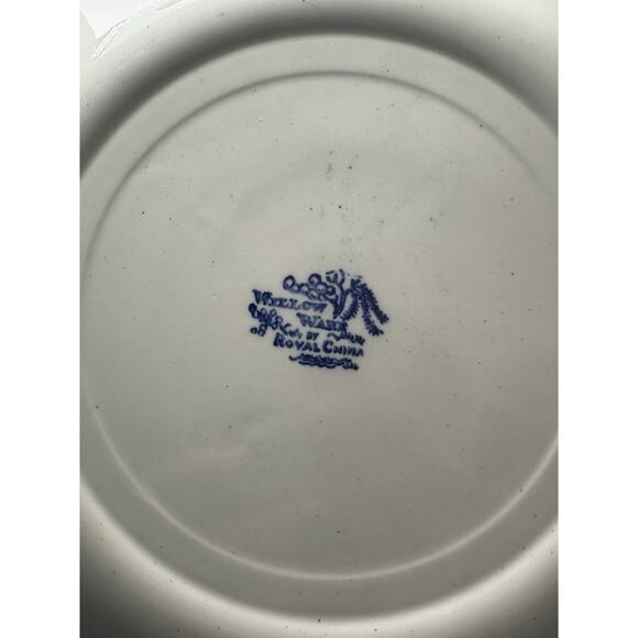 VTG Willow Ware by Royal China Blue Cake Plate Serving Platter With Handles 11” - Picture 7 of 8